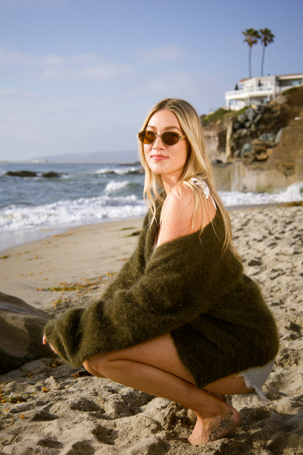 Antibes Olive Cardigan